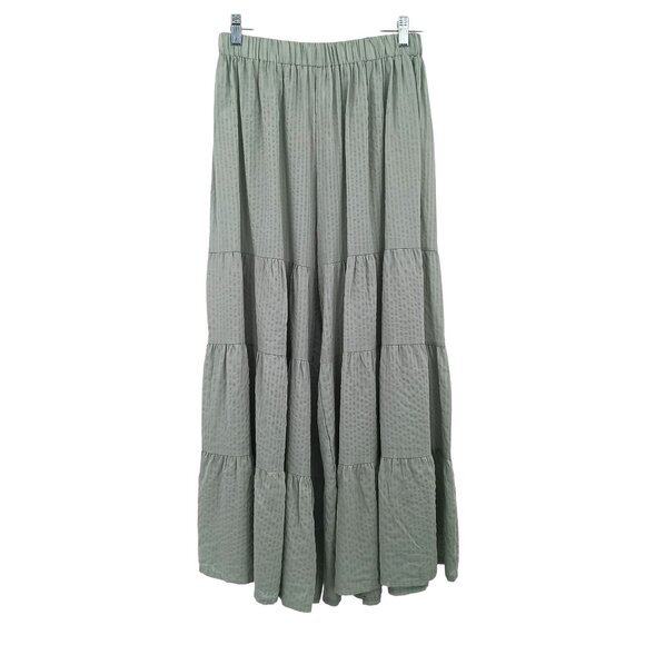 Chicwish Sunny Days Wide Leg Pants High Waist Casual Boho NWT Size M/L Green - Picture 3 of 14